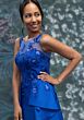 Mori Lee 2070021 Brush Train Illusion Bateau Neck Dress