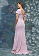 Mori Lee 2070028 Brush Train Asymmetrical Neckline Dress