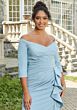 Mori Lee MGNY 72424 Slit Skirt Three Quarter Sleeve Dress