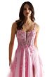 Mori Lee 48005 Plunging Neck High Slit Dress