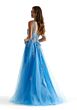 Mori Lee 48005 Plunging Neck High Slit Dress