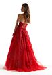 Mori Lee 48047 Embroidered Lace-Up Back Dress
