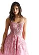 Mori Lee 48047 Embroidered Lace-Up Back Dress