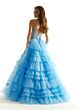 Mori Lee 49005 Ruffle Skirt Lace Bodice Dress