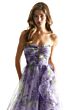 Mori Lee 49007 Detachable Sleeves Floral Print Dress
