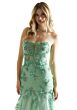 Mori Lee 49008 3D Flowers Strapless Ruched Dress