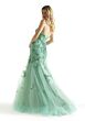 Mori Lee 49008 3D Flowers Strapless Ruched Dress