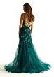 Mori Lee 49021 High Slit Floral Glitter Dress