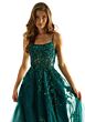 Mori Lee 49023 High Slit Sheer Corset Dress