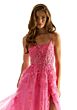 Mori Lee 49023 High Slit Sheer Corset Dress