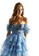Mori Lee 49039 Layered Skirt Floral Print Dress