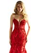 Mori Lee 49060 Plunging Neckline Strapless Floral Dress