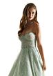 Mori Lee 49066 Ruched Bodice Strapless Glitter Dress