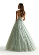 Mori Lee 49066 Ruched Bodice Strapless Glitter Dress