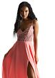Mori Lee 49070 Skirt Slit Beaded Corset Dress