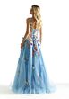 Mori Lee 49074 3D Embroidery Lace-Up Dress