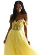 Mori Lee 49075 Floral Neckline Sheer Corset Dress