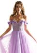 Mori Lee 49075 Floral Neckline Sheer Corset Dress