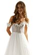 Mori Lee 49075 Floral Neckline Sheer Corset Dress