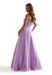 Mori Lee 49075 Floral Neckline Sheer Corset Dress