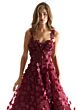 Mori Lee 49078 3D Flowers Sheer Corset Dress