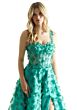Mori Lee 49078 3D Flowers Sheer Corset Dress