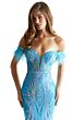 Mori Lee 49081 Feather Sleeves Sequin Dress