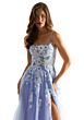Mori Lee 49083 High Slit Floral Sequin Dress