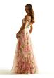 Mori Lee 49085 Cowl Neckline Floral Print Dress