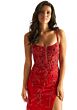 Mori Lee 49089 Sequin Embroidery Sheer Corset Dress