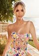 Mori Lee 49150 Beaded Slit Strapless Floral Sequin Dress