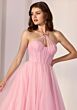 Mori Lee 49205 Halter Neck Glitter Tulle Dress
