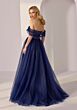 Mori Lee 49215 Illusion Midriff Draped Off The Shoulder Dress