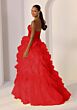 Mori Lee 49218 Ruched Corset Bodice Sweetheart Neck Dress