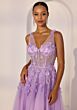 Mori Lee 49224 Illusion V-Neckline Glitter Tulle Dress