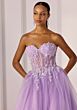 Mori Lee 49225 Illusion Corset Bodice Glitter Tulle Dress