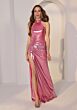 Mori Lee 49237 Side Slit High Halter Dress