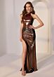 Mori Lee 49237 Side Slit High Halter Dress