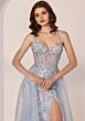 Mori Lee 49249 Slit Skirt Floral Dress
