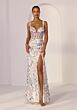 Mori Lee 49249 Slit Skirt Floral Dress