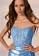 Mori Lee 49257 Beaded Bodice with Pleated Side Tail Dress