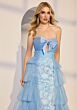 Mori Lee 49275 Floral Skirt Bow Accent Dress