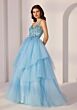 Mori Lee 49276 Beaded Bodice Glitter Tulle Dress