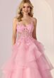 Mori Lee 49279 Tiered Ruffle Skirt Halter Strap Dress