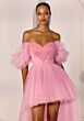 Mori Lee 49280 Ruffle Off The Shoulder High-Low Dress