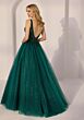 Mori Lee 49290 Plunging V-Neck Glitter Tulle Dress