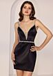 Mori Lee 49301 Beaded Bodice Plunging Neckline Dress