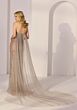 Mori Lee 49311 Watteau Train Plunging Sweetheart Neck Dress