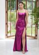Mori Lee 49314 Drape Skirt Beaded Spaghetti Strap Dress