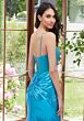 Mori Lee 49314 Drape Skirt Beaded Spaghetti Strap Dress